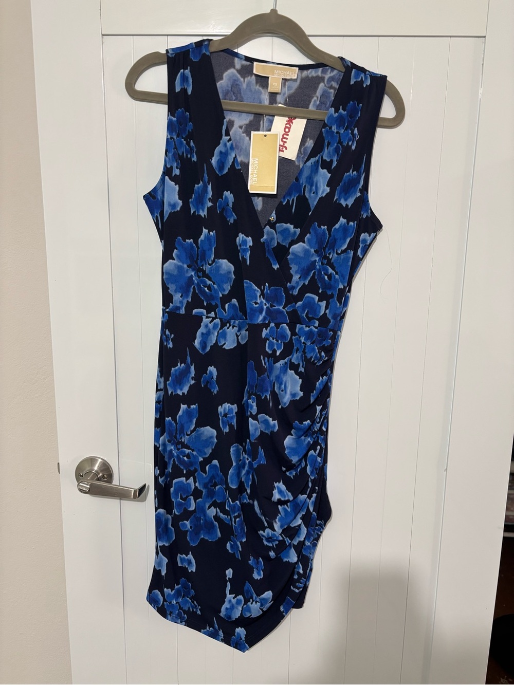 Michael Kors Navy Dress with Blue Floral Print